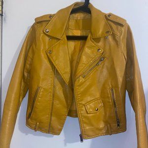 Yellow Faux Leather Jacket